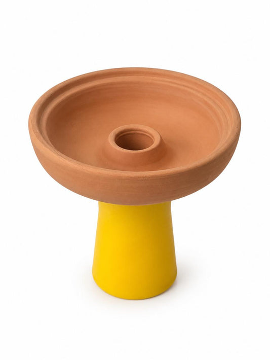 Clay Hookah Shisha Bowl with Silicone Base – Traditional Terracotta Head, Shock-Resistant & Unbreakable Stem | Handmade Egyptian Phunnel Bowl, Multiple Colors
