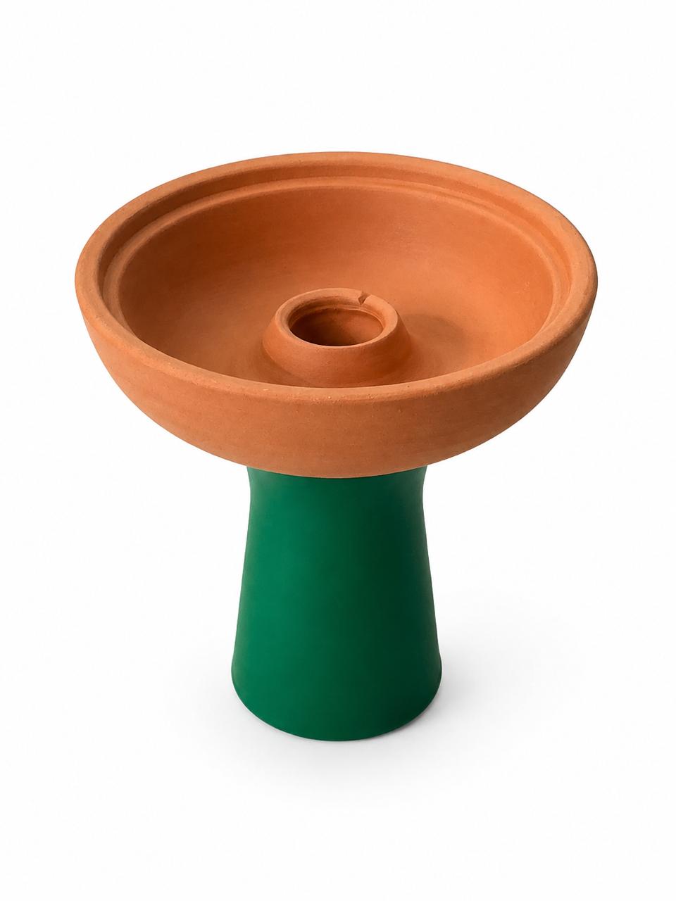 Clay Hookah Shisha Bowl with Silicone Base – Traditional Terracotta Head, Shock-Resistant & Unbreakable Stem | Handmade Egyptian Phunnel Bowl, Multiple Colors