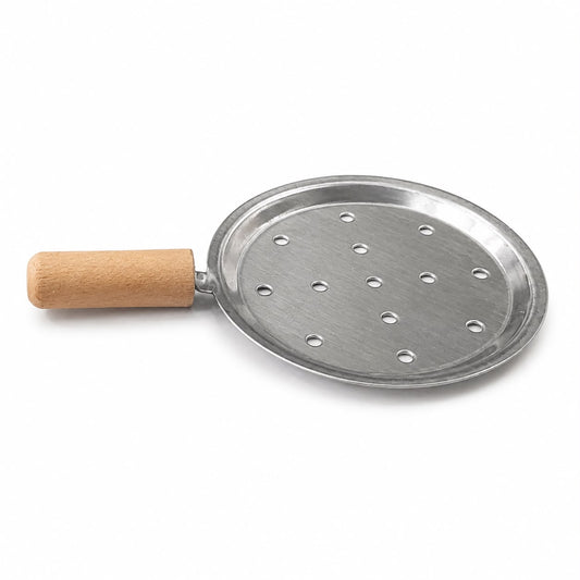 Shisha Charcoal Tray – Perforated Stainless Steel Coal Holder with Wooden Handle