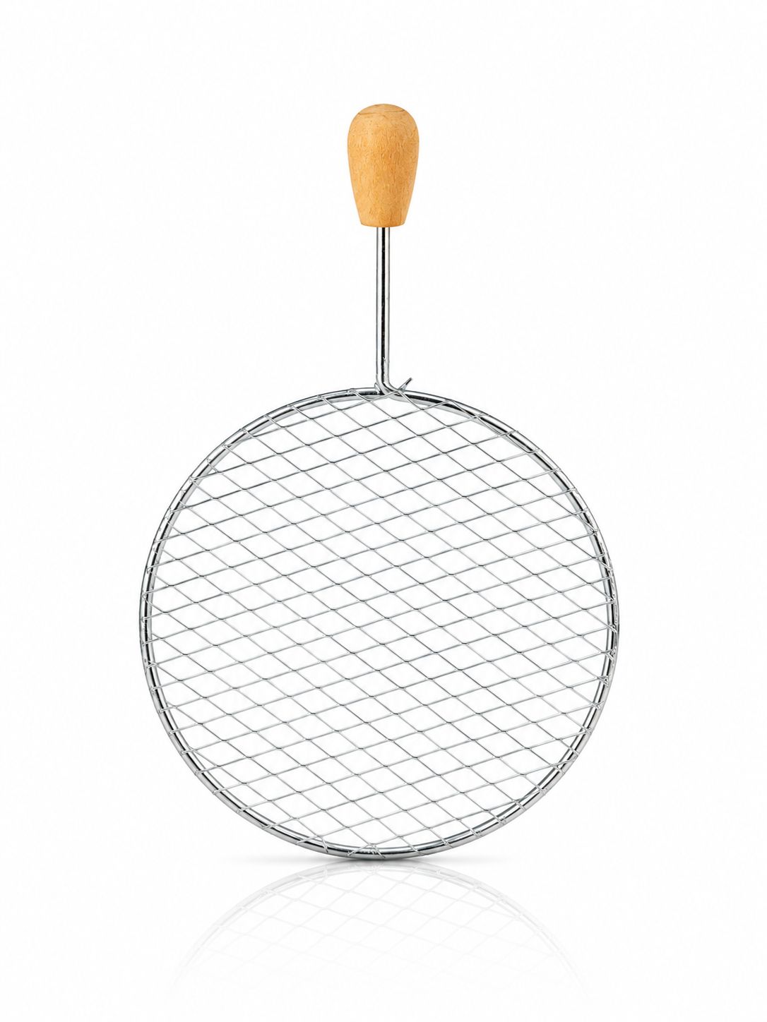Premium Shisha Charcoal Wire Mesh Screen – Stainless Steel Round Coal Holder Rack | Wooden Handle | Heat-Resistant Hookah Coal Burner Net | Essential Shisha Accessory