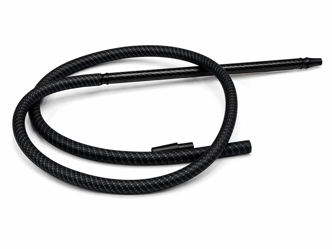 AL KHUMERY PREMIUM SHISHA HOSE BLACK CARBON FIBER BRAIDED WITH BLACK HANDLE HOOKAH PIPE ACCESSORIES UAE