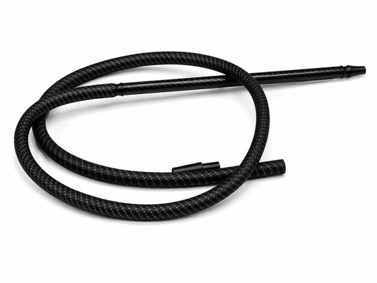 AL KHUMERY PREMIUM SHISHA HOSE BLACK CARBON FIBER BRAIDED WITH BLACK HANDLE HOOKAH PIPE ACCESSORIES UAE